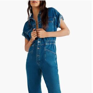 NWT We the Free Marci Denim Jumpsuit